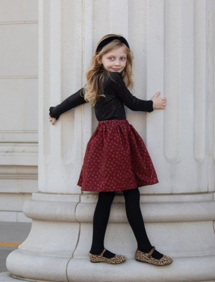 Le Bev - Korean Children Fashion - #kidsshorts - Corduroy Florak Skirt - 10
