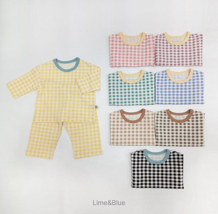 Lime & Blue - Korean Children Fashion - #kidsshorts - Cracker Check Easywear