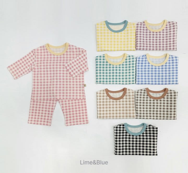 Lime & Blue - Korean Children Fashion - #kidsstore - Cracker Check Easywear - 2
