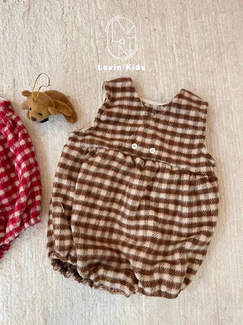 Lovin - Korean Baby Fashion - #babyboutique - Check Wrap Bodysuit - 5