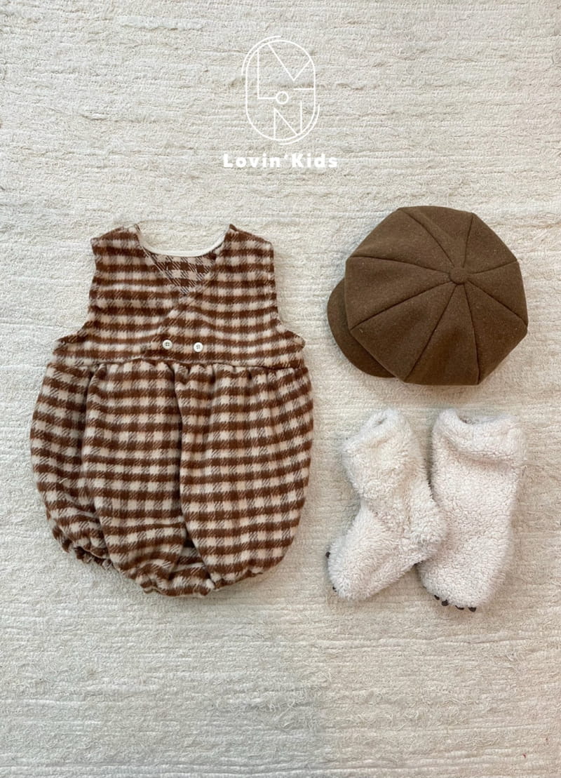 Lovin - Korean Baby Fashion - #babywear - Check Wrap Bodysuit - 2