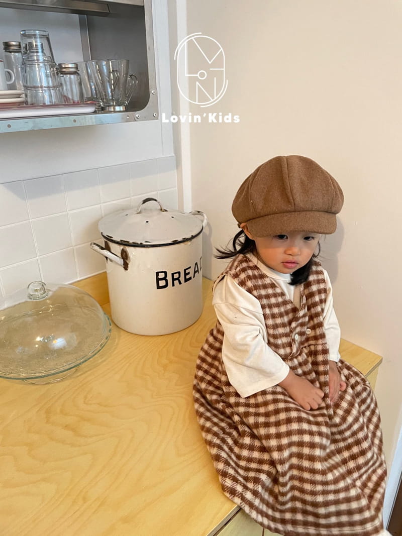 Lovin - Korean Children Fashion - #designkidswear - Check Wrap One-piece - 9