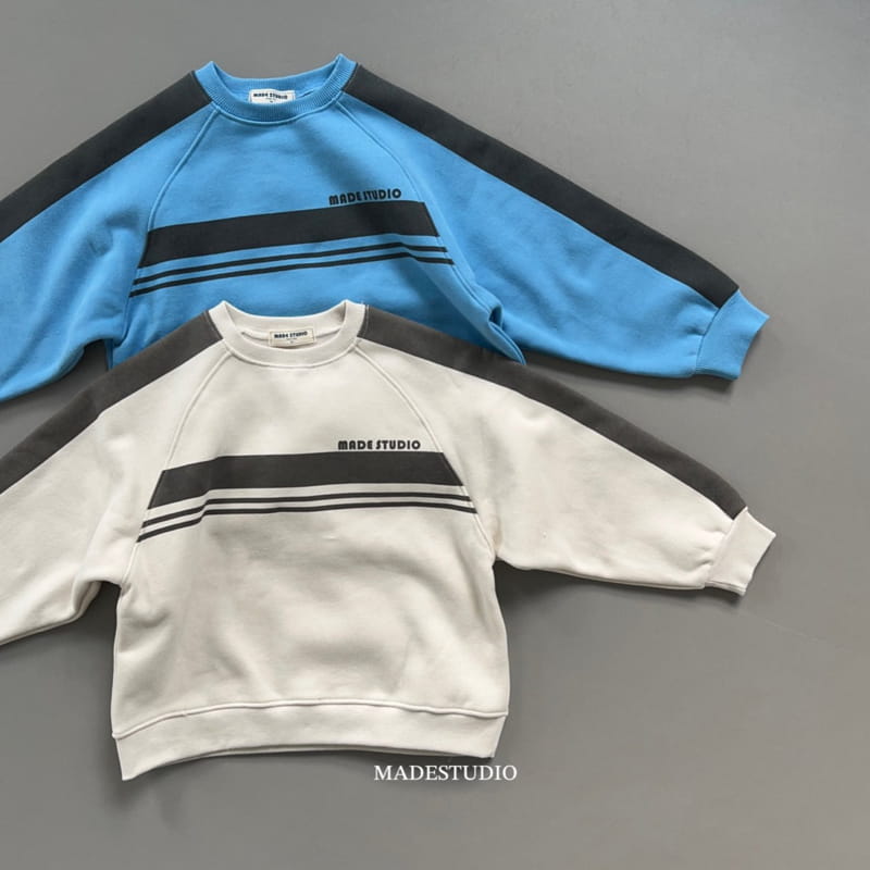 Made Studio - Korean Children Fashion - #kidsshorts - Line Sweatshirt