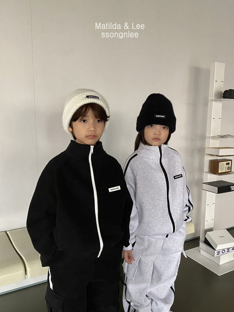 Matilda & Lee - Korean Children Fashion - #kidzfashiontrend - Two Tape Logo Zip-up - 4