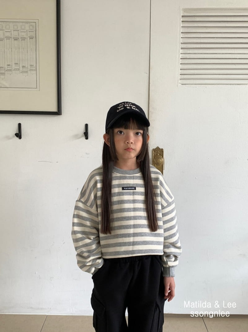 Matilda & Lee - Korean Children Fashion - #kidsshorts - Stripes Lavel Sweatshirt