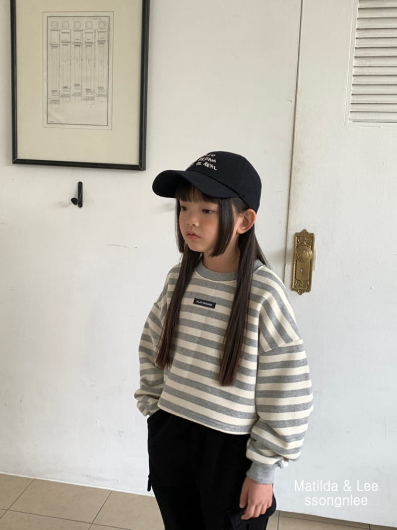 Matilda & Lee - Korean Children Fashion - #kidzfashiontrend - Stripes Lavel Sweatshirt - 3