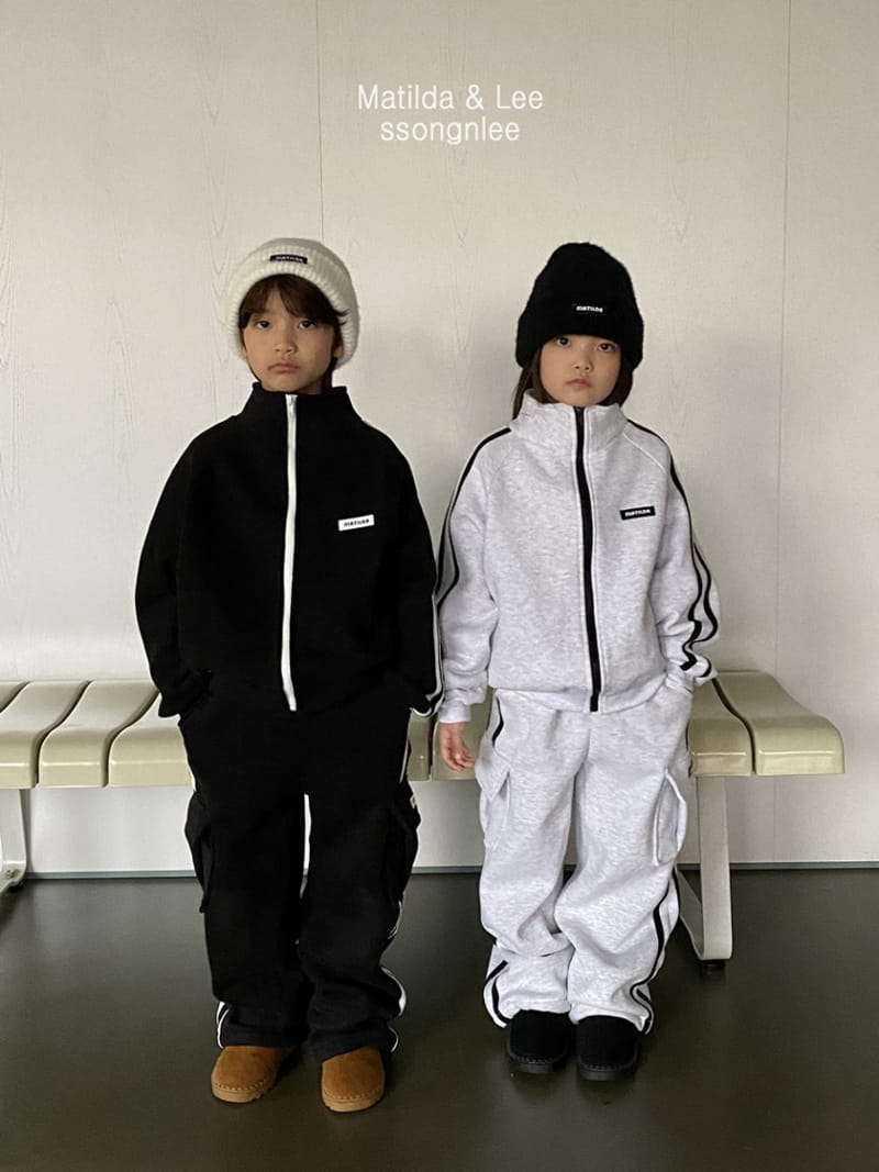 Matilda & Lee - Korean Children Fashion - #kidzfashiontrend - Two Tape Logo Zip-up - 3