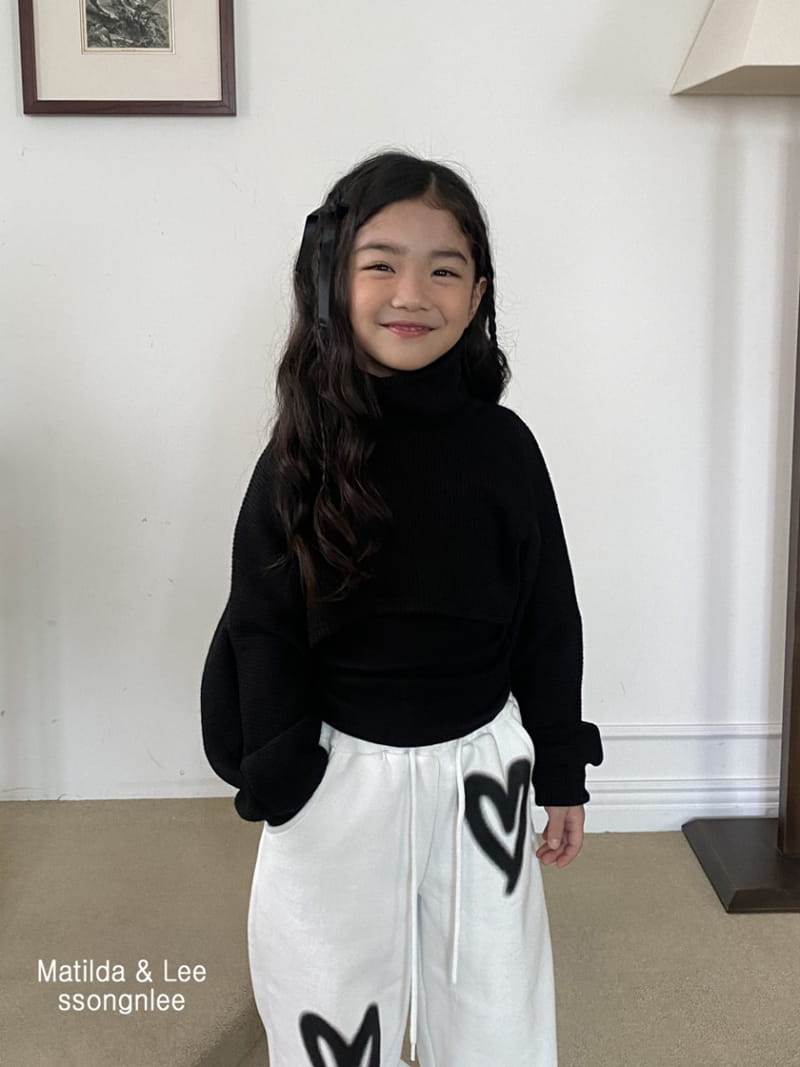 Matilda & Lee - Korean Children Fashion - #littlefashionista - Crop Knit Rib Turtleneck Tee - 6