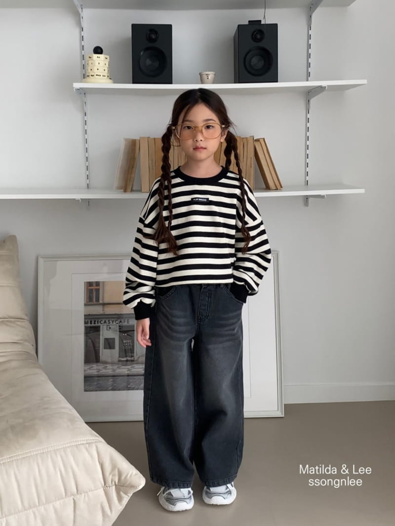 Matilda & Lee - Korean Children Fashion - #minifashionista - Stripes Lavel Sweatshirt - 7