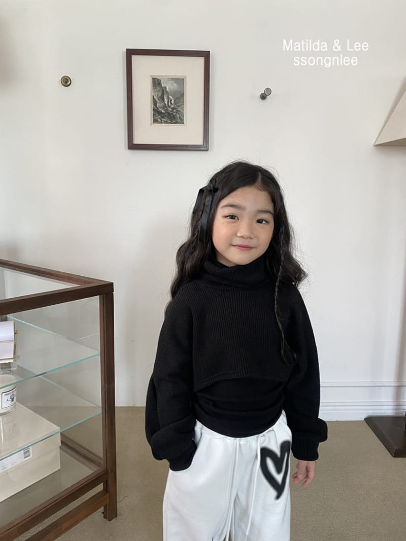 Matilda & Lee - Korean Children Fashion - #todddlerfashion - Crop Knit Rib Turtleneck Tee - 10