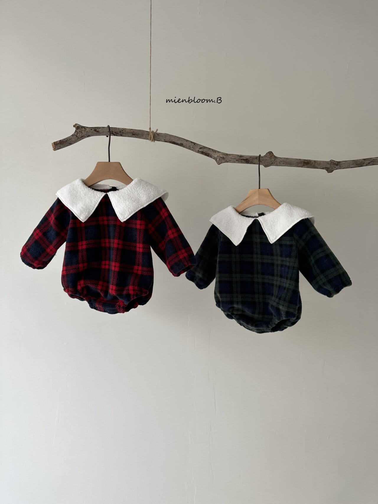 Mienbloom B - Korean Baby Fashion - #babyboutique - Winter Check Body Suit