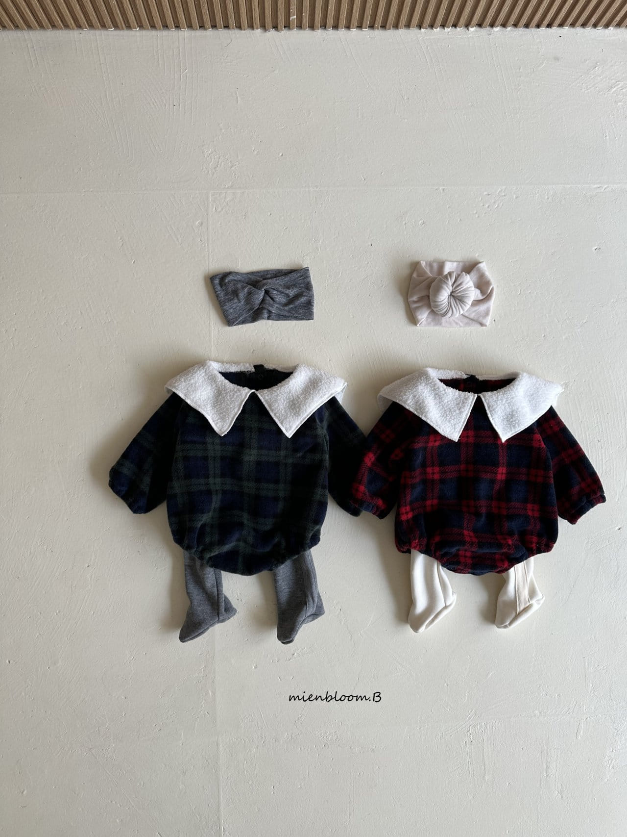 Mienbloom B - Korean Baby Fashion - #babyoninstagram - Winter Check Body Suit - 8