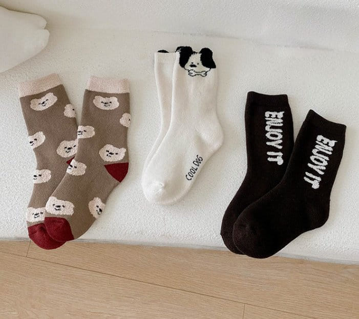 Miso - Korean Children Fashion - #childrensboutique - 1576 Enjoy Socks Set - 5