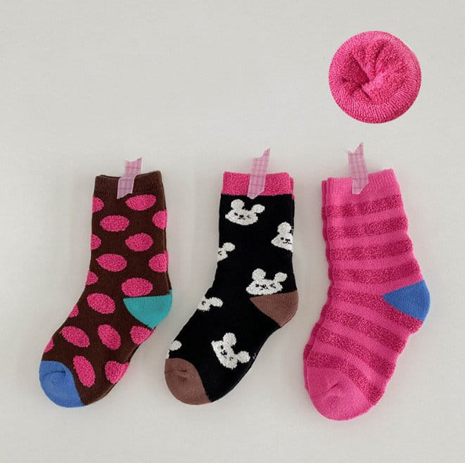 Miso - Korean Children Fashion - #designkidswear - 1582 Pink Dot Socks Set - 4