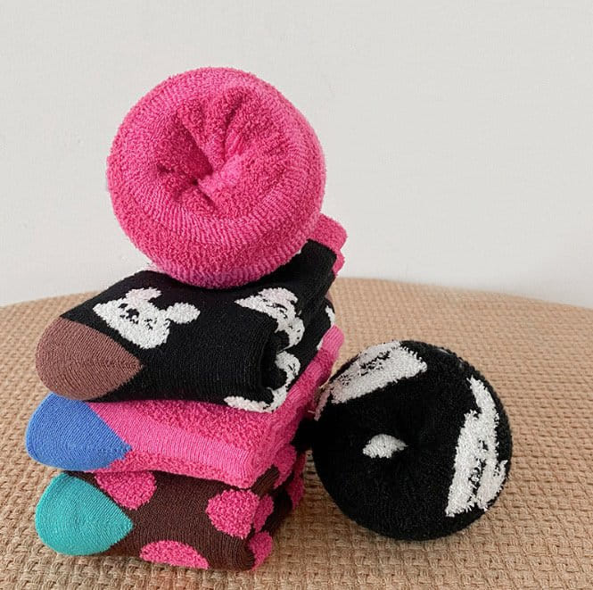 Miso - Korean Children Fashion - #kidsstore - 1582 Pink Dot Socks Set - 7