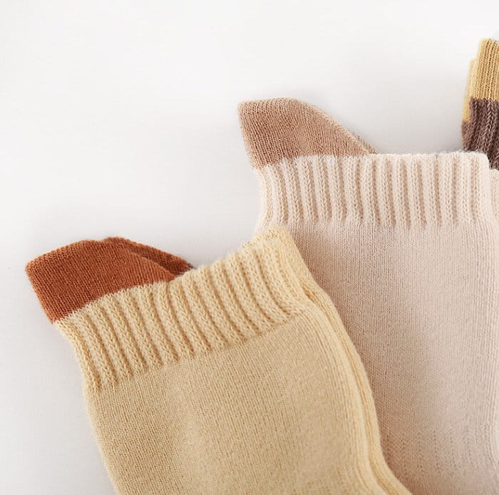 Miso - Korean Children Fashion - #kidsstore - Point Two Tone Socks Set - 8