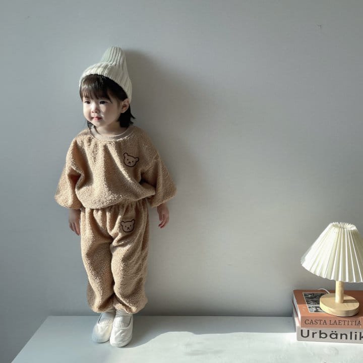 Moran - Korean Children Fashion - #kidsshorts - Bbogle Bear Top Bottom Set - 8