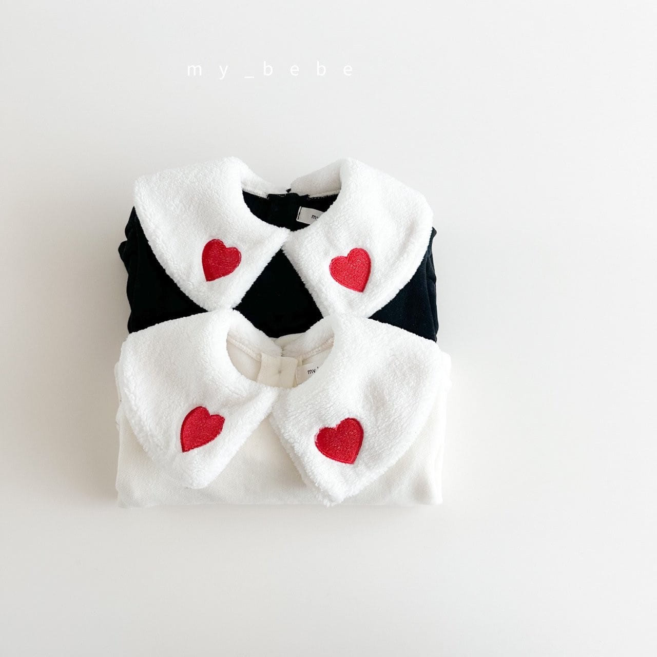 My Bebe - Korean Baby Fashion - #babyboutique - Heart Collar Sweatshirt - 2