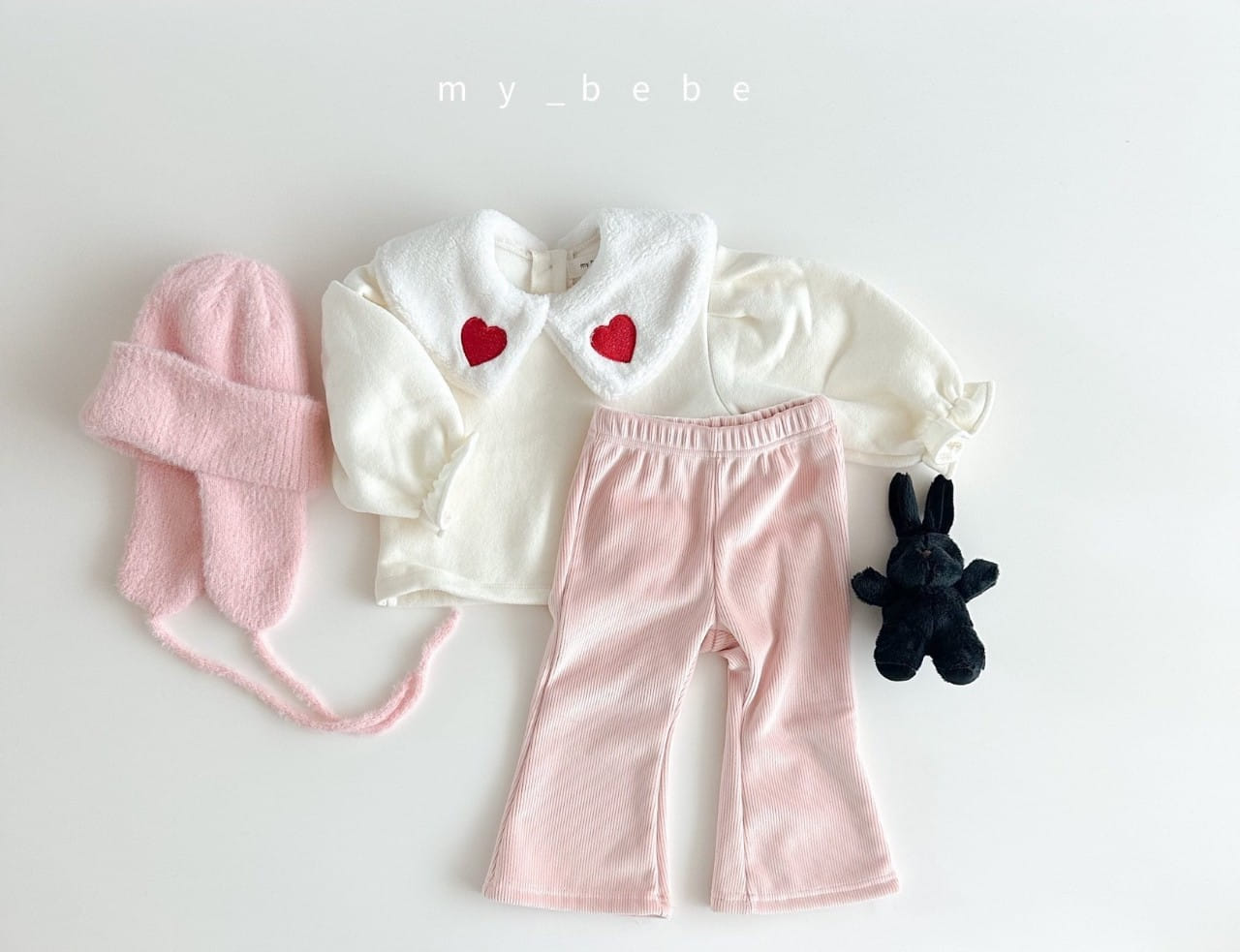 My Bebe - Korean Baby Fashion - #babyboutique - Heart Collar Sweatshirt - 3