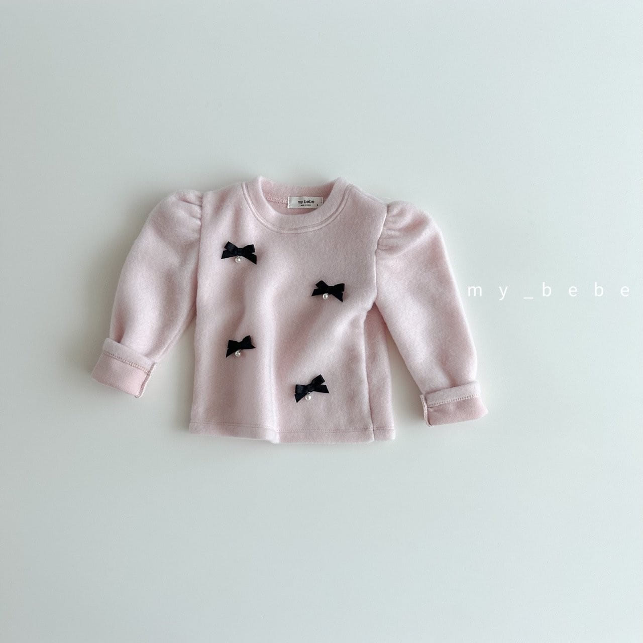 My Bebe - Korean Baby Fashion - #babyboutique - Ribbon Bell Puff Tee