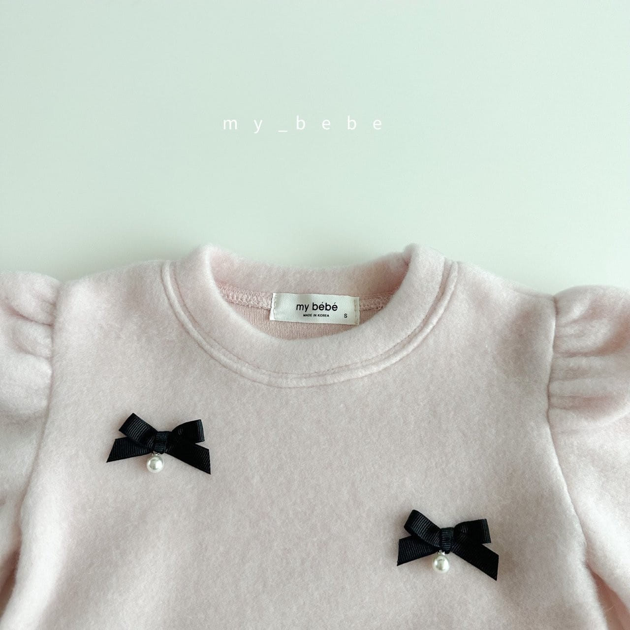 My Bebe - Korean Baby Fashion - #babyboutiqueclothing - Ribbon Bell Puff Tee - 2