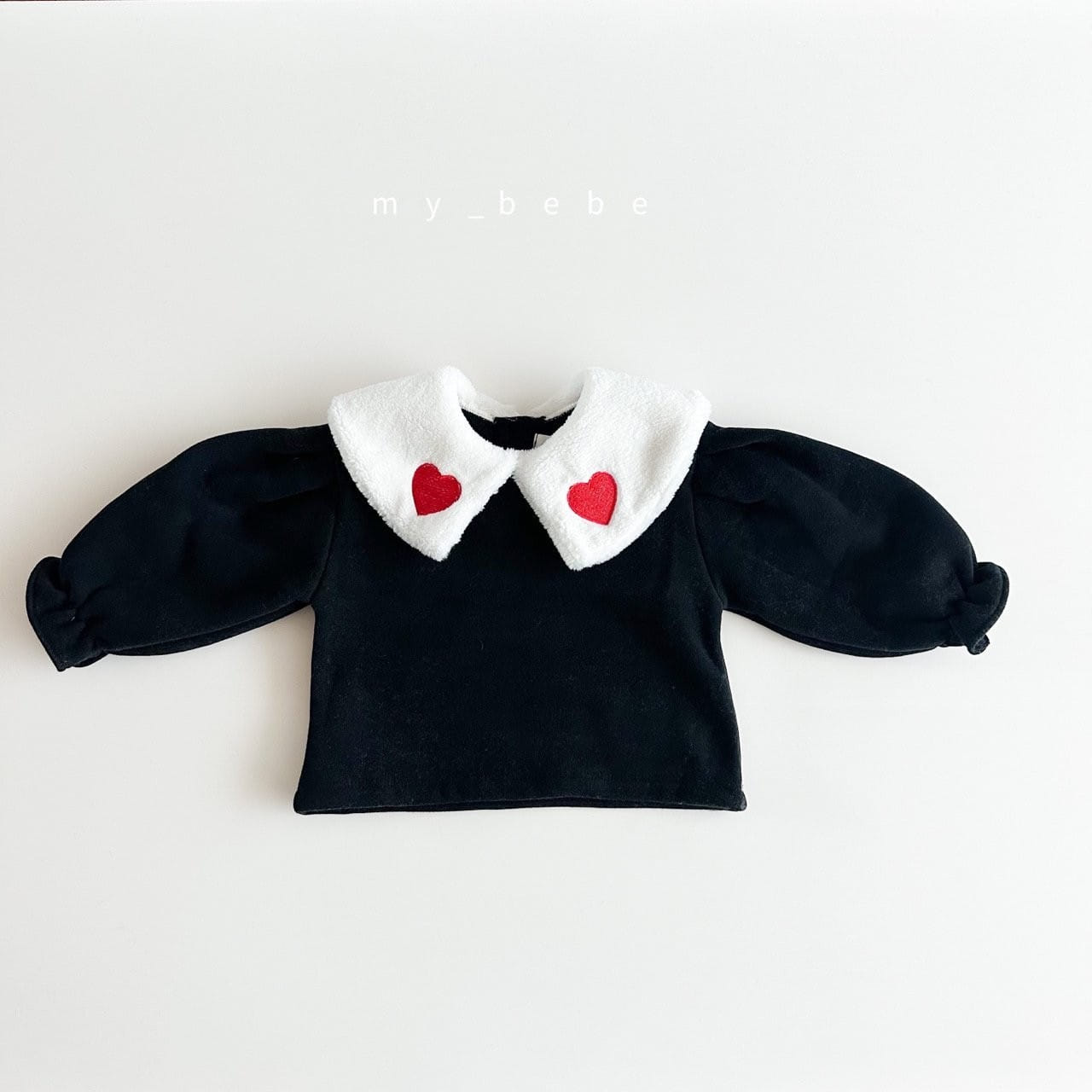 My Bebe - Korean Baby Fashion - #babyfashion - Heart Collar Sweatshirt - 6