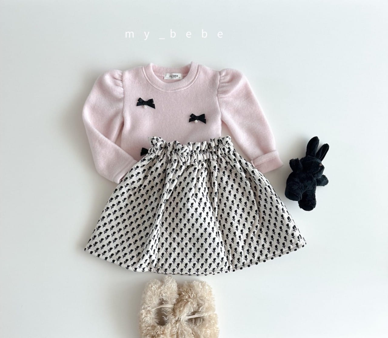 My Bebe - Korean Baby Fashion - #babyclothing - Ribbon Bell Puff Tee - 4