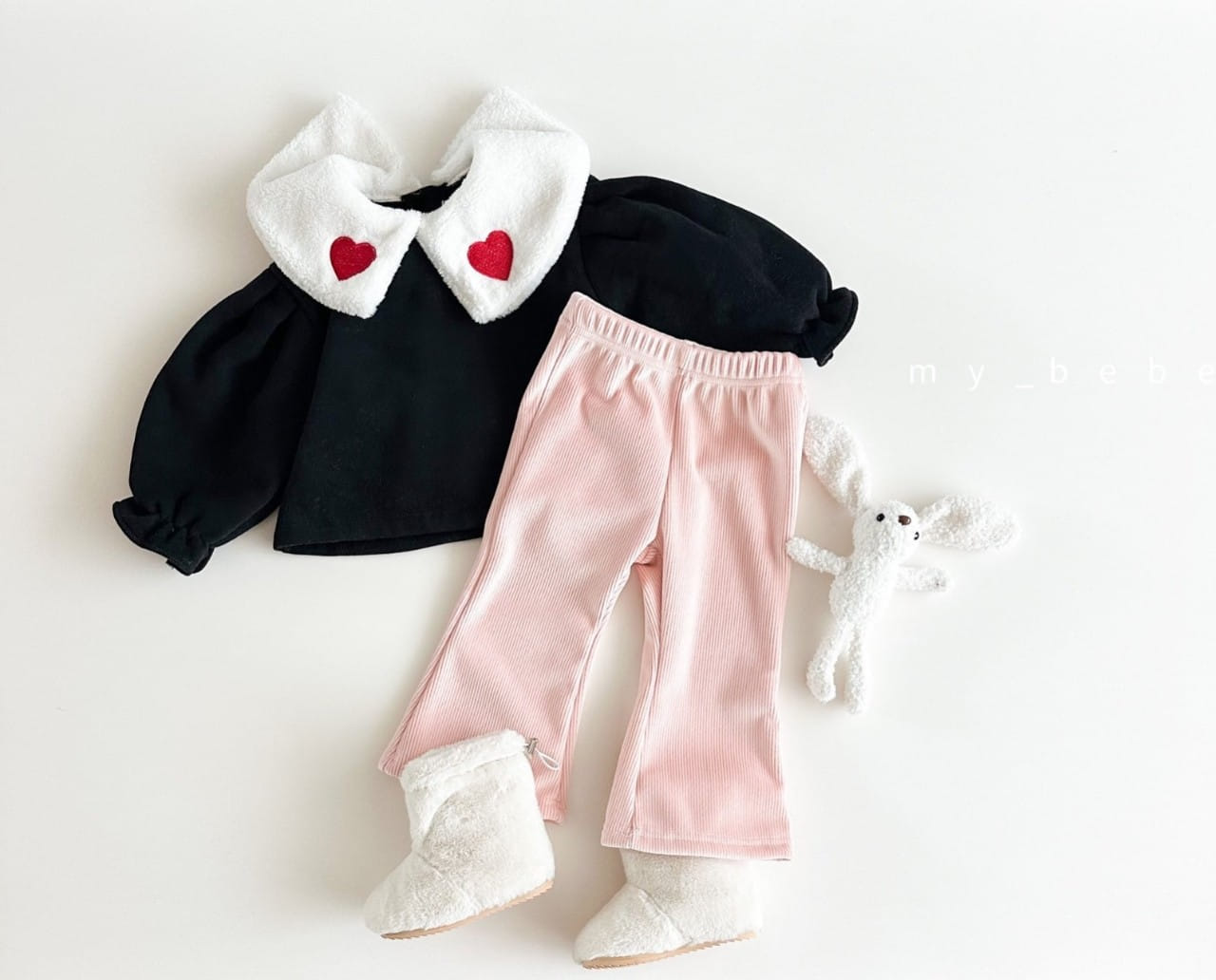 My Bebe - Korean Baby Fashion - #babygirlfashion - Heart Collar Sweatshirt - 8