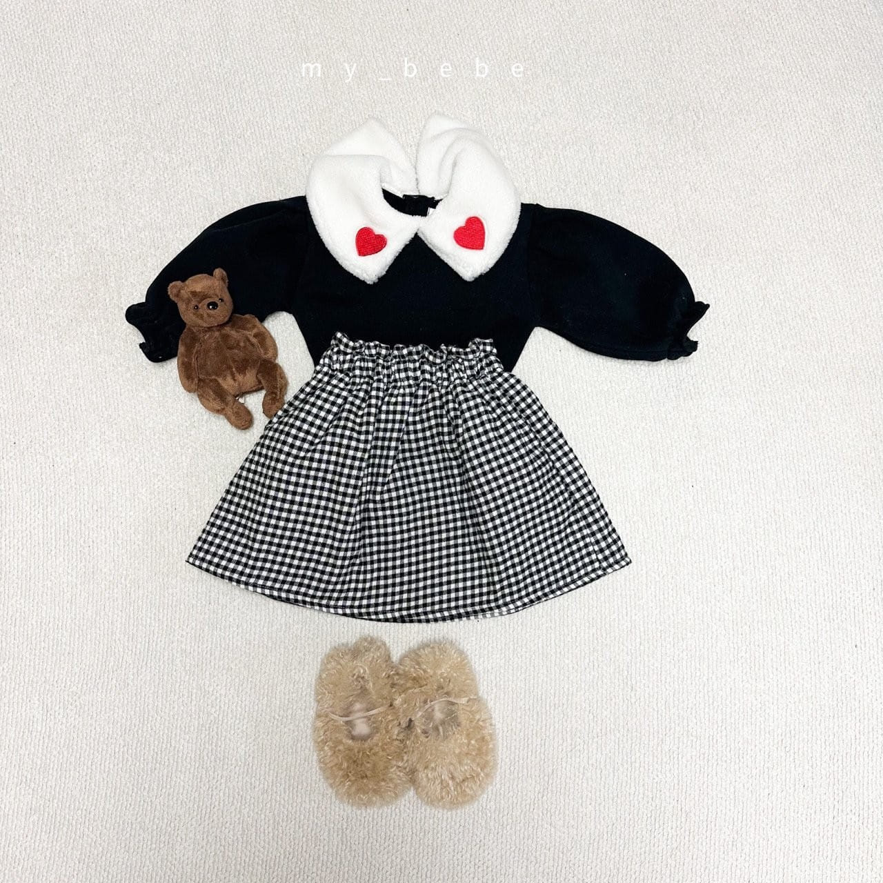 My Bebe - Korean Baby Fashion - #babyootd - Heart Collar Sweatshirt - 11