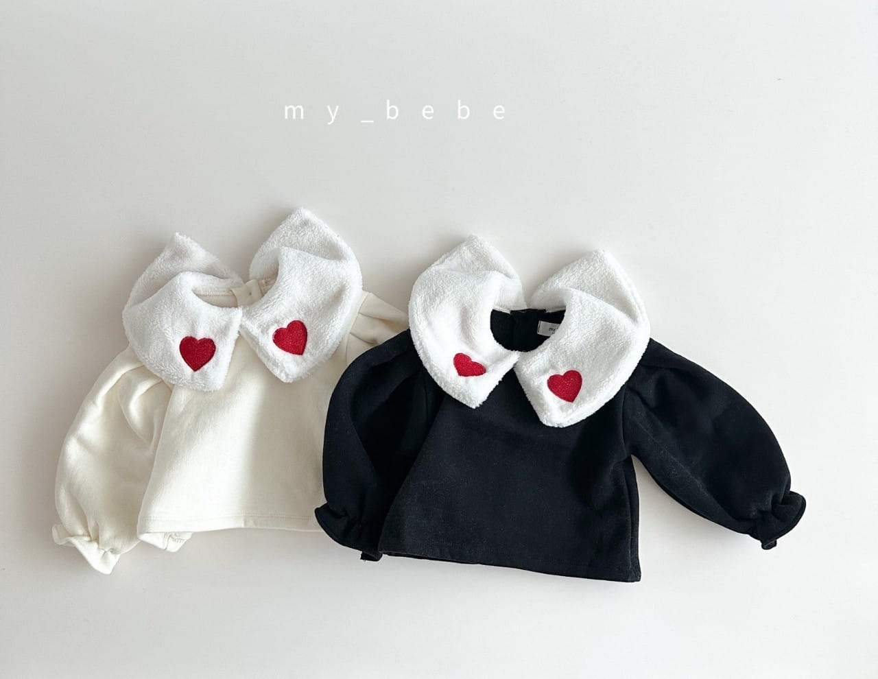 My Bebe - Korean Baby Fashion - #babyoutfit - Heart Collar Sweatshirt - 12