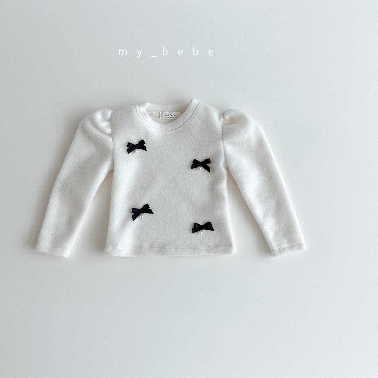 My Bebe - Korean Baby Fashion - #babyoutfit - Ribbon Bell Puff Tee - 10