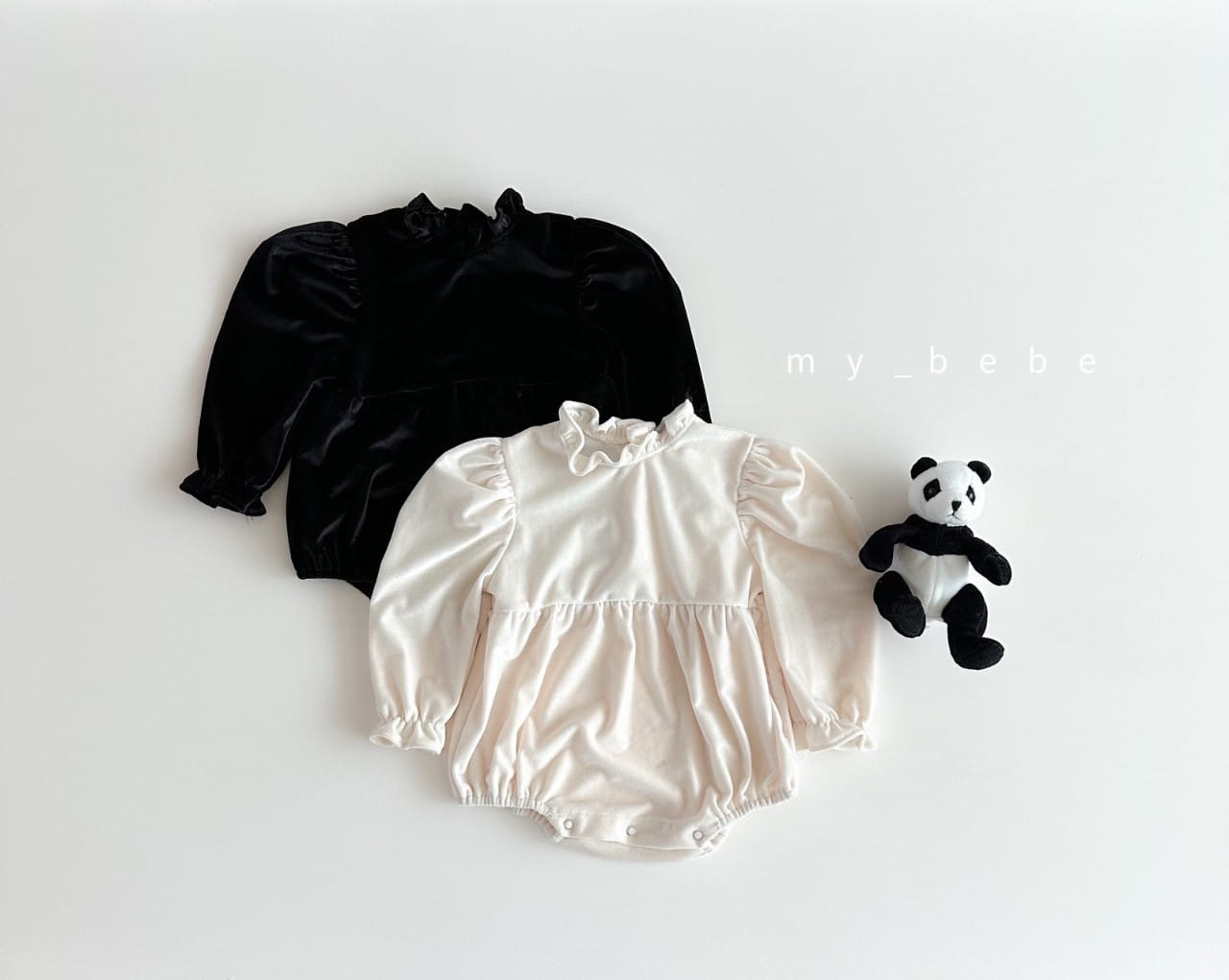 My Bebe - Korean Baby Fashion - #babywear - Velvet Frill Body Suit - 9