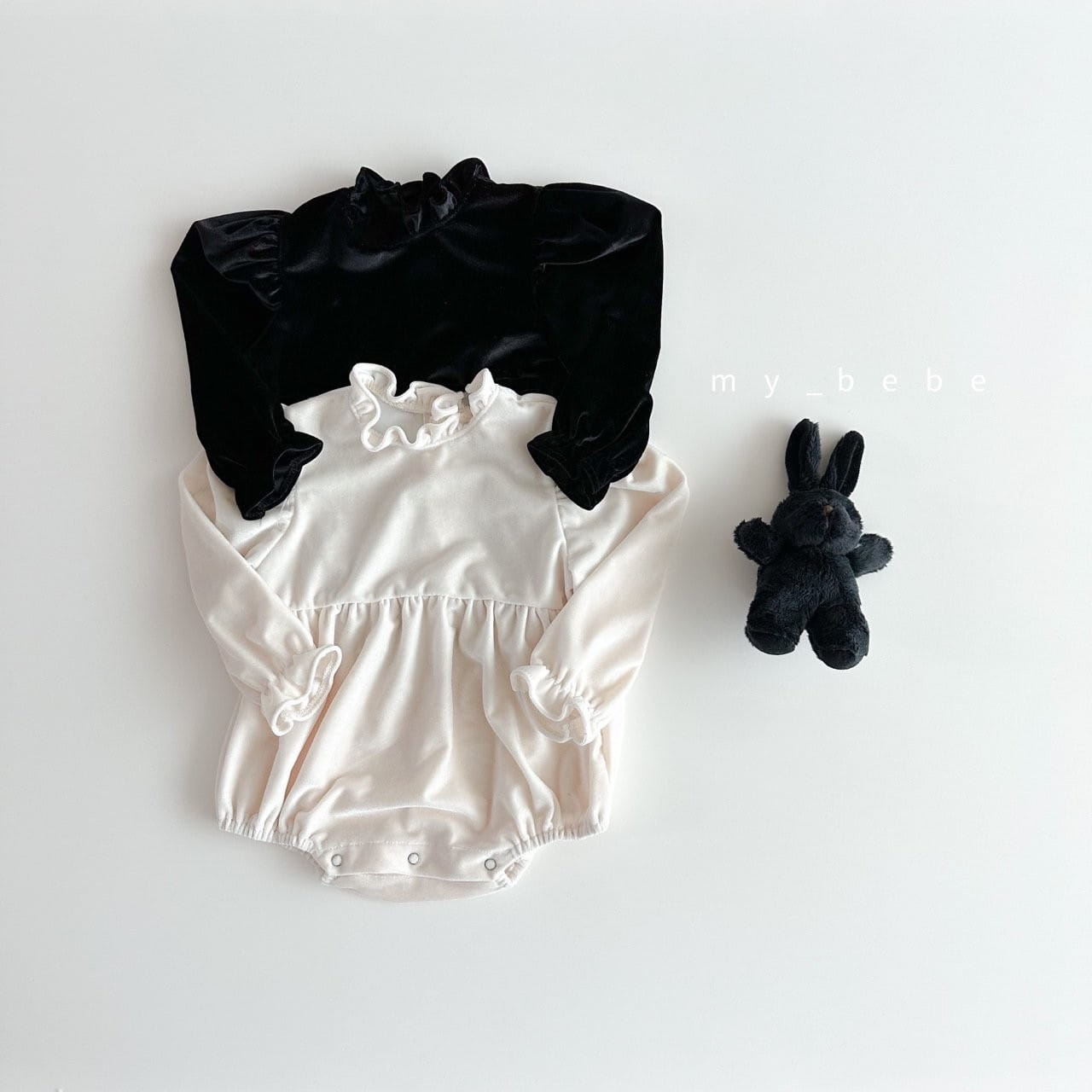 My Bebe - Korean Baby Fashion - #onlinebabyshop - Velvet Frill Body Suit - 11