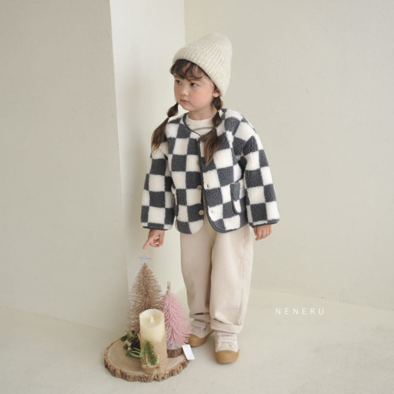 Neneru - Korean Baby Fashion - #babygirlfashion - Half Check Jacket Bebe  - 9