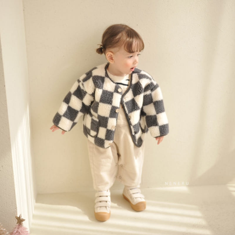 Neneru - Korean Baby Fashion - #babylifestyle - Half Check Jacket Bebe  - 10