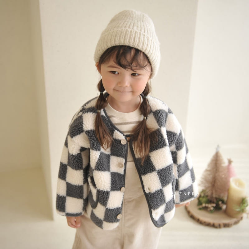 Neneru - Korean Baby Fashion - #babyootd - Half Check Jacket Bebe  - 12