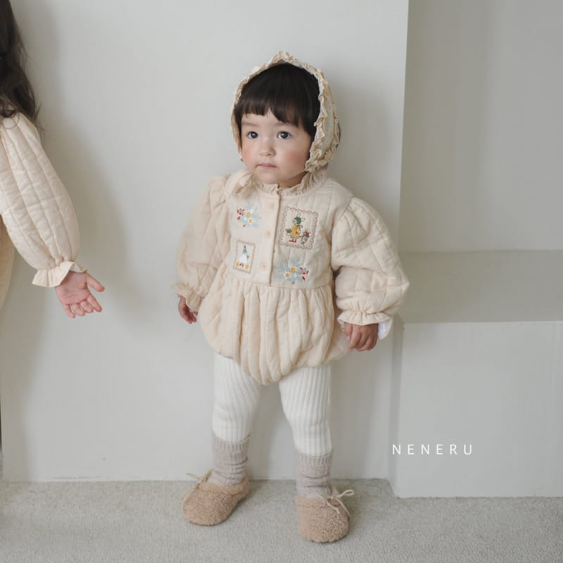 Neneru - Korean Baby Fashion - #babyootd - The Rabbit Quilting Bodysuit - 3