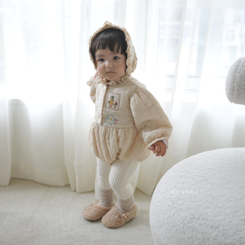 Neneru - Korean Baby Fashion - #babyootd - The Rabbit Quilting Bodysuit - 4