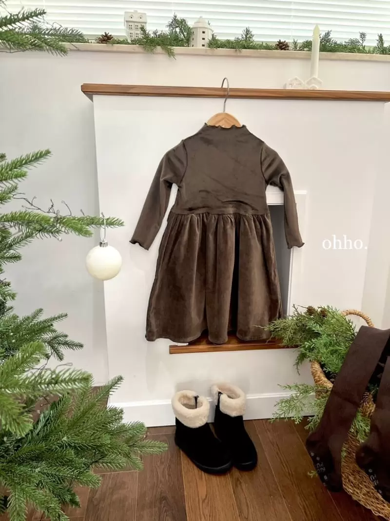 Ohho - Korean Children Fashion - #Kfashion4kids - Sesil Velvet One-pece - 11