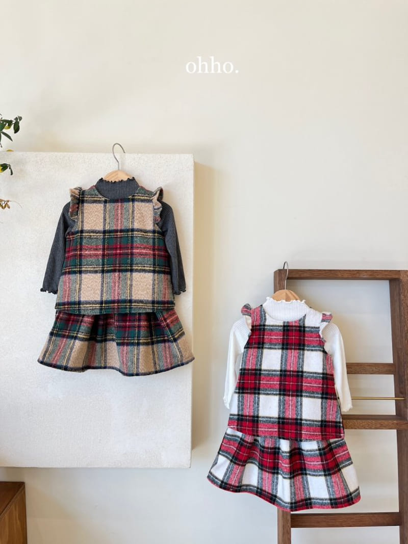 Ohho - Korean Children Fashion - #childrensboutique - Tatan Check Skirt - 3