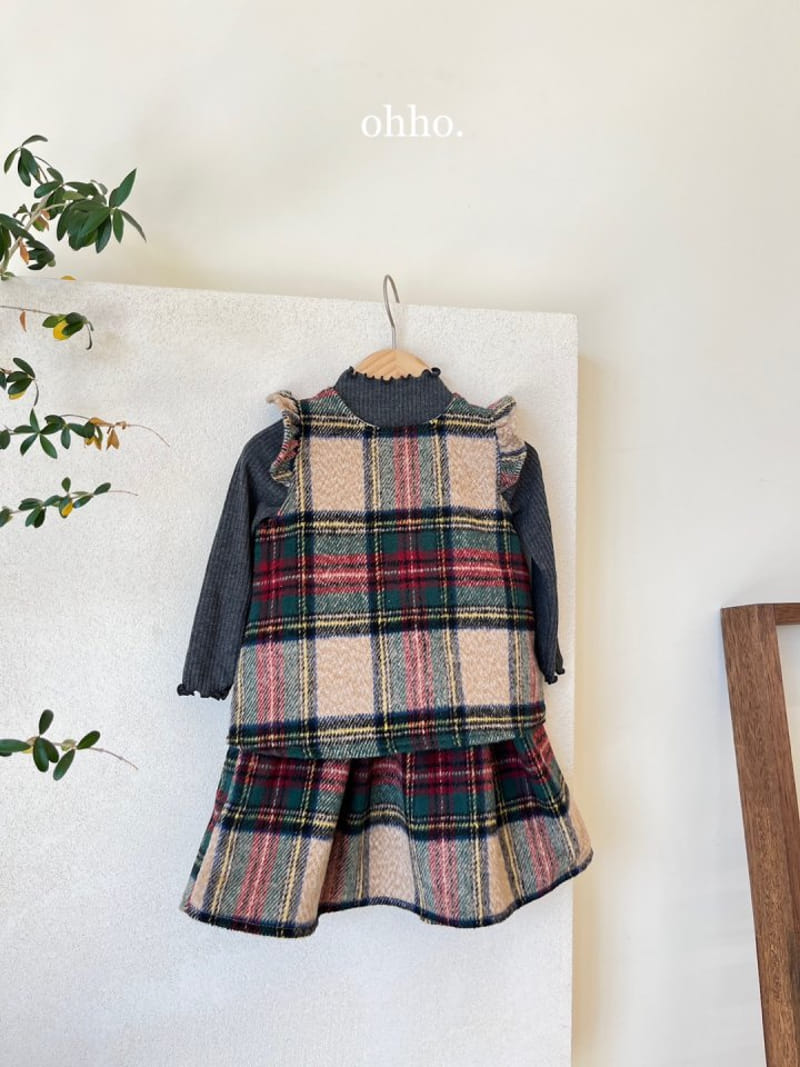 Ohho - Korean Children Fashion - #childrensboutique - Tatan Check Skirt - 4