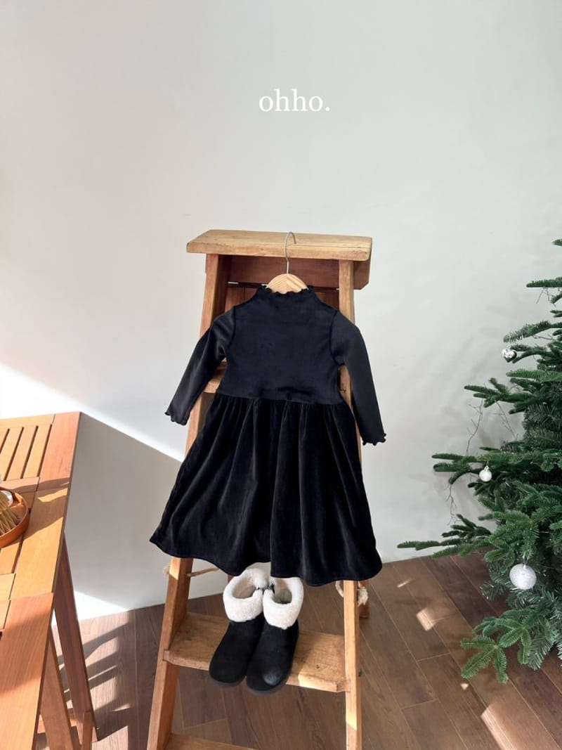 Ohho - Korean Children Fashion - #toddlerclothing - Sesil Velvet One-pece