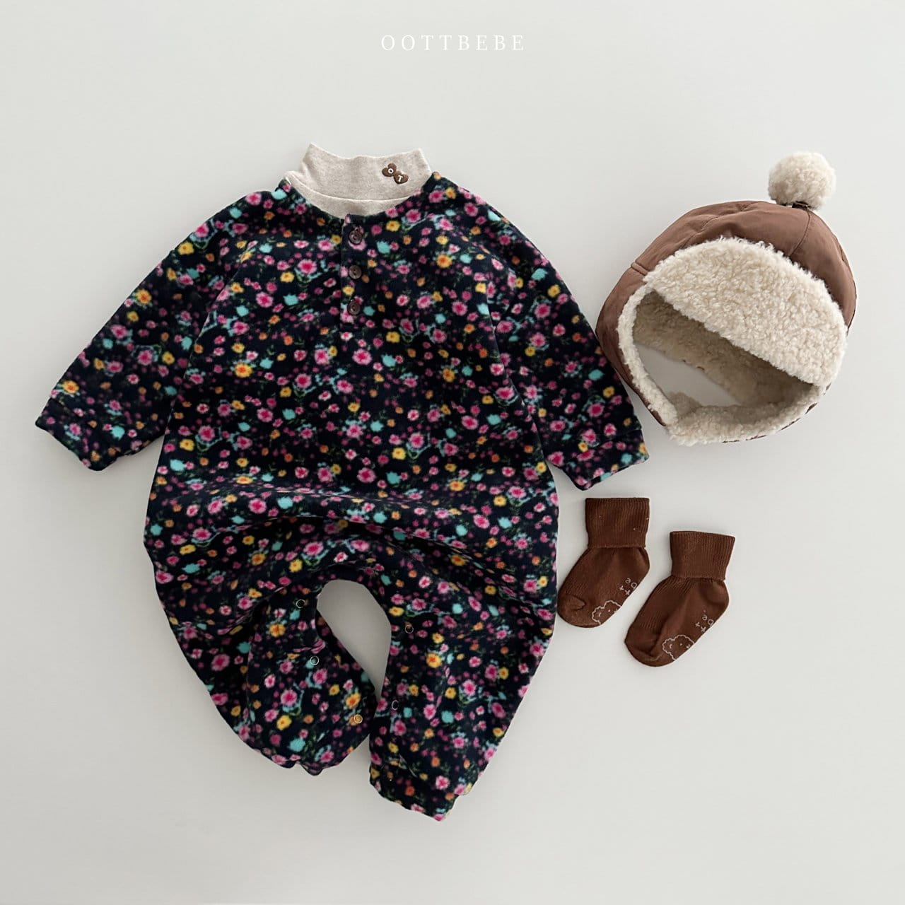 Oott Bebe - Korean Baby Fashion - #babyboutique - Mari Flower Body Suit - 2