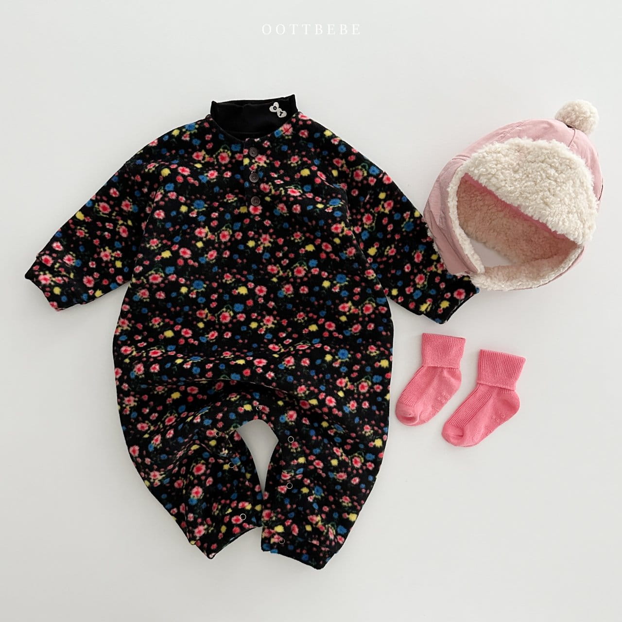 Oott Bebe - Korean Baby Fashion - #babyboutiqueclothing - Mari Flower Body Suit - 3