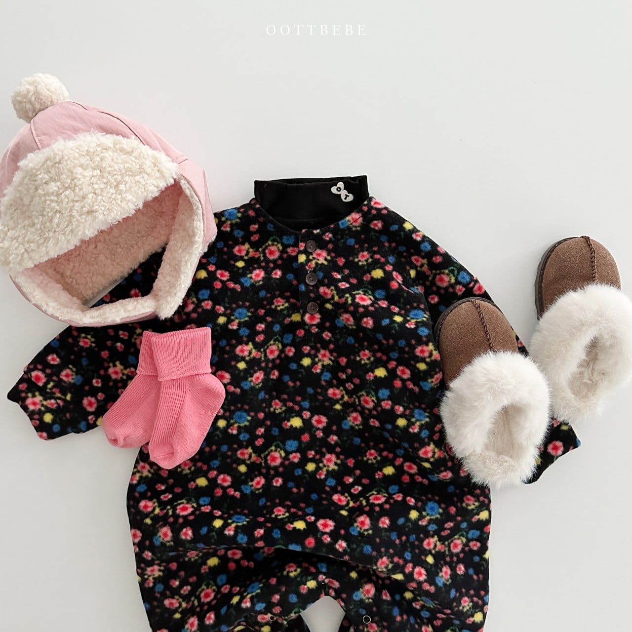 Oott Bebe - Korean Baby Fashion - #babyfashion - Mari Flower Body Suit - 5