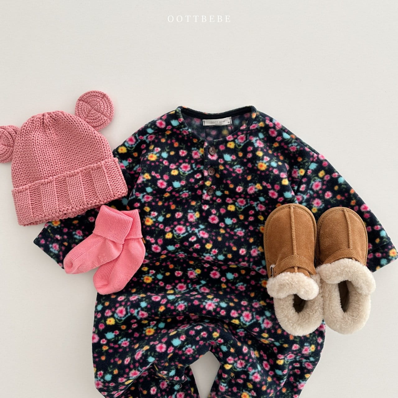 Oott Bebe - Korean Baby Fashion - #babyoutfit - Mari Flower Body Suit - 11