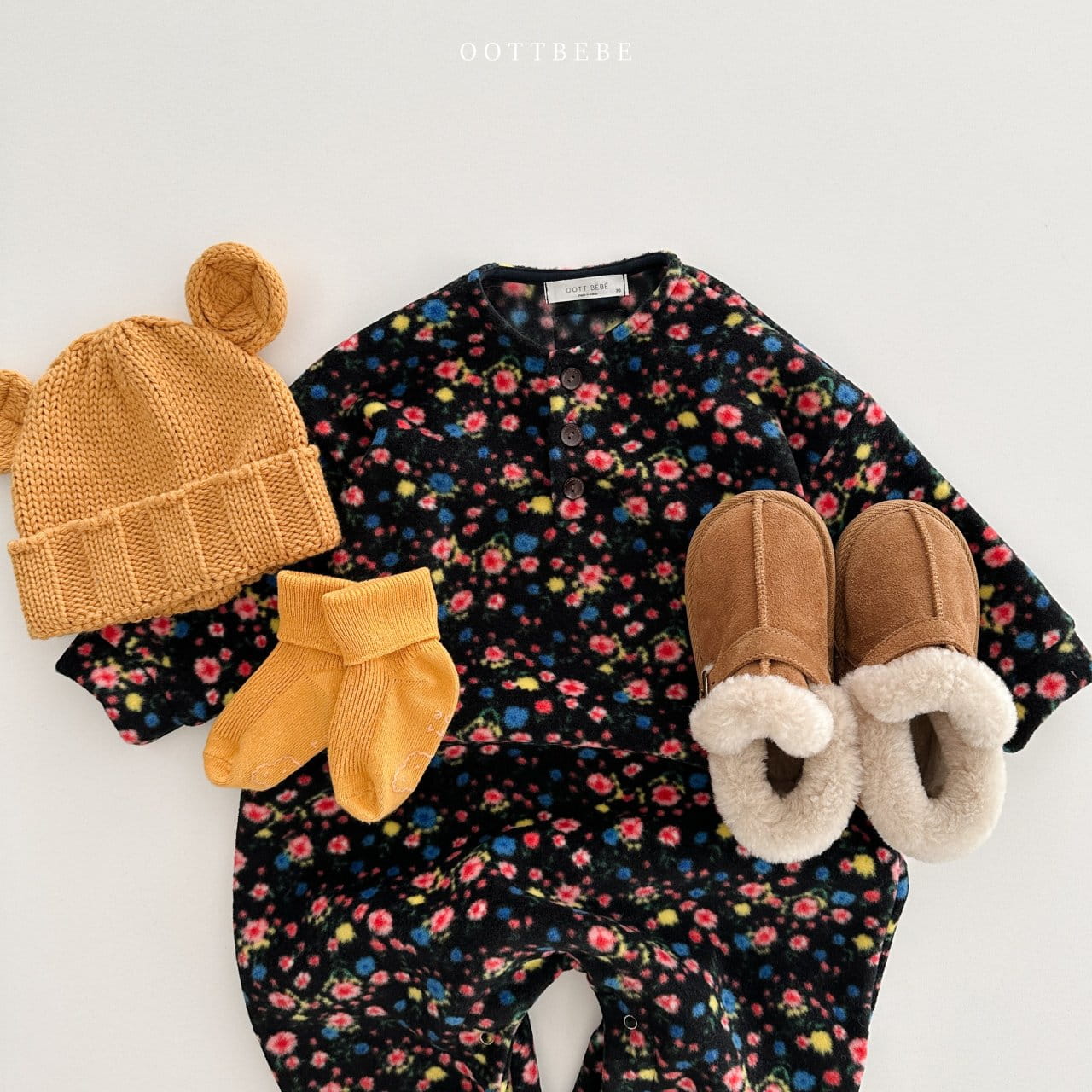 Oott Bebe - Korean Baby Fashion - #babyoutfit - Mari Flower Body Suit - 12