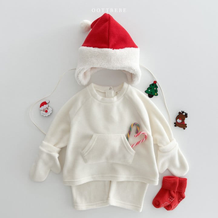 Oott Bebe - Korean Children Fashion - #littlefashionista - Xmas Fleece Top Bottom Gloves Set - 5