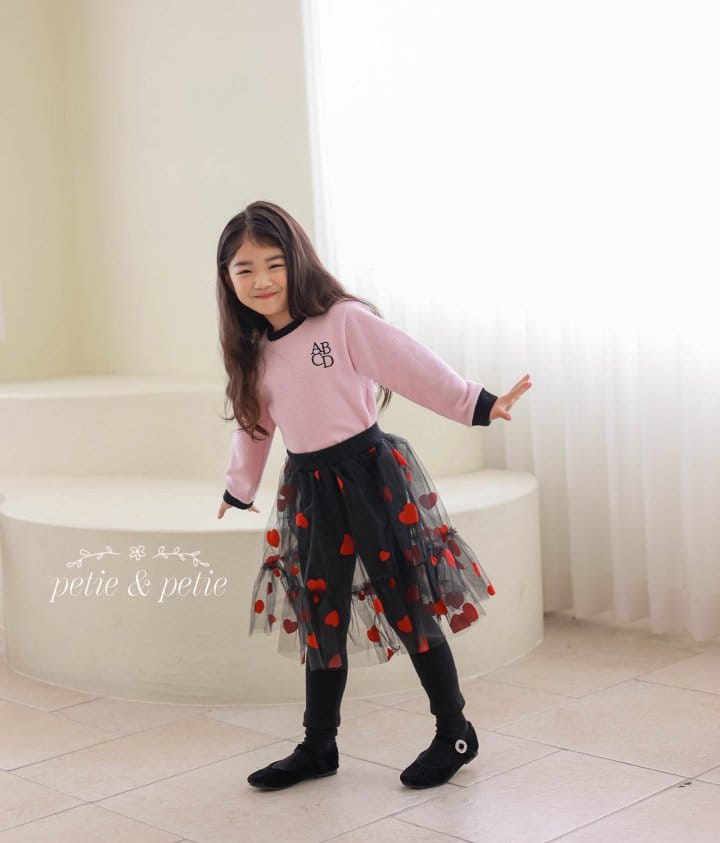 Petit & Petit - Korean Children Fashion - #Kfashion4kids - Heart Sha Skirt Leggings - 10