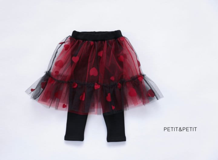 Petit & Petit - Korean Children Fashion - #childrensboutique - Heart Sha Skirt Leggings - 3